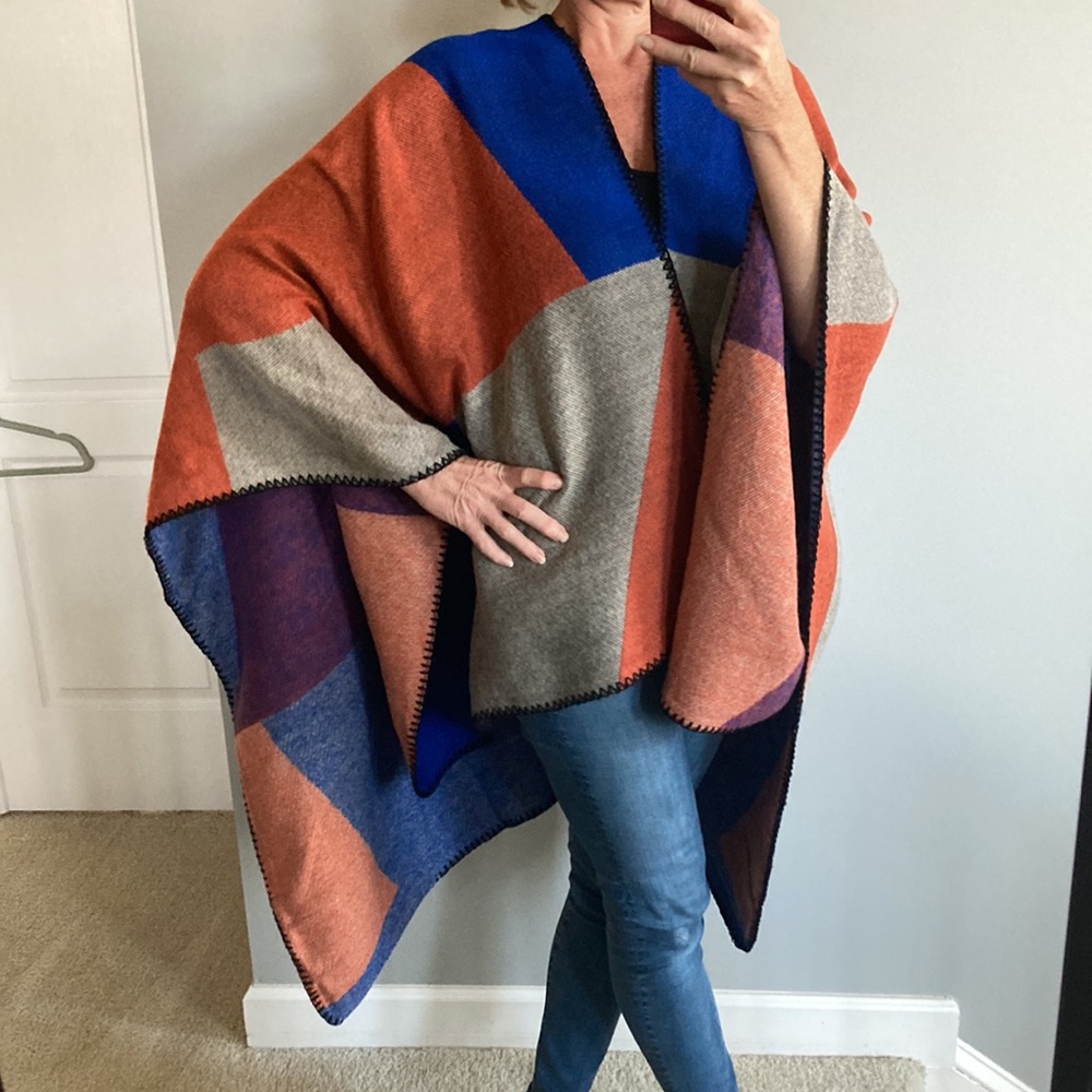 Color Block Open Cardigan Kimono - Picture 2 of 8